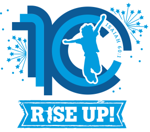 Rise Up 4 Christ Anniversary Logo